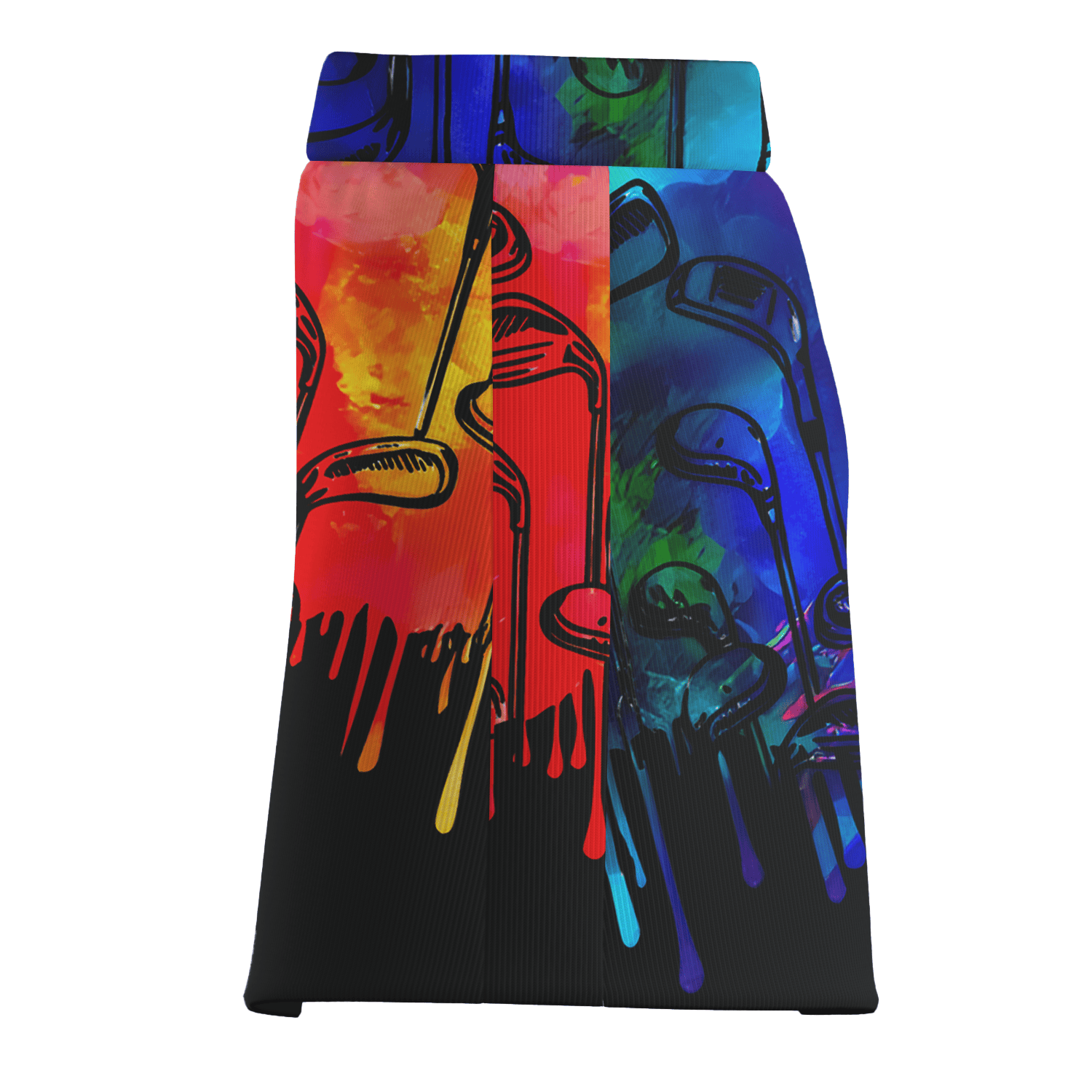 Personalized Women's Rainbow Golf Club Dripping Paint Athletic Golf Skort M8469 additional image 3