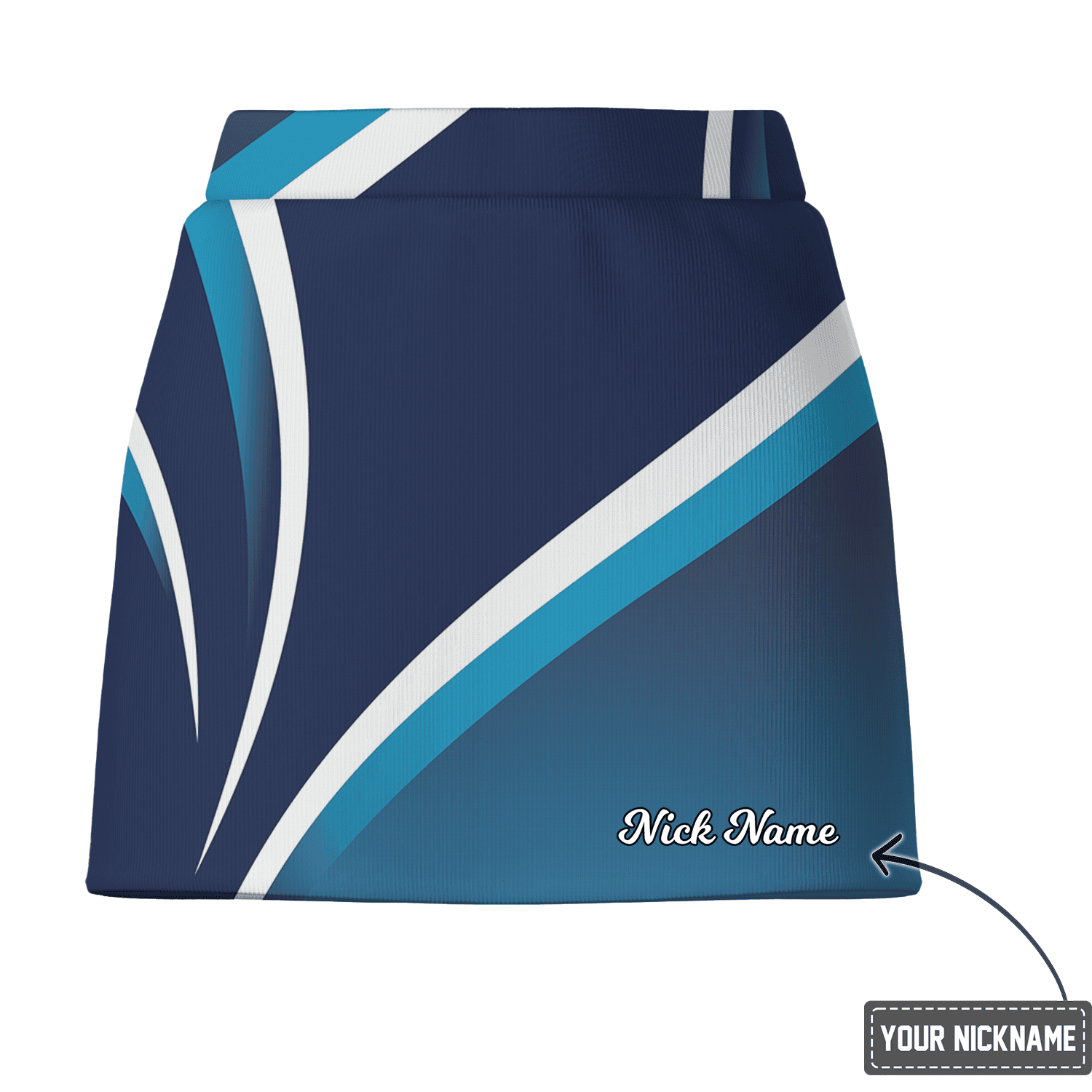 Personalized Women's Navy Teal White Abstract Athletic Golf Skort J4301 additional image 2