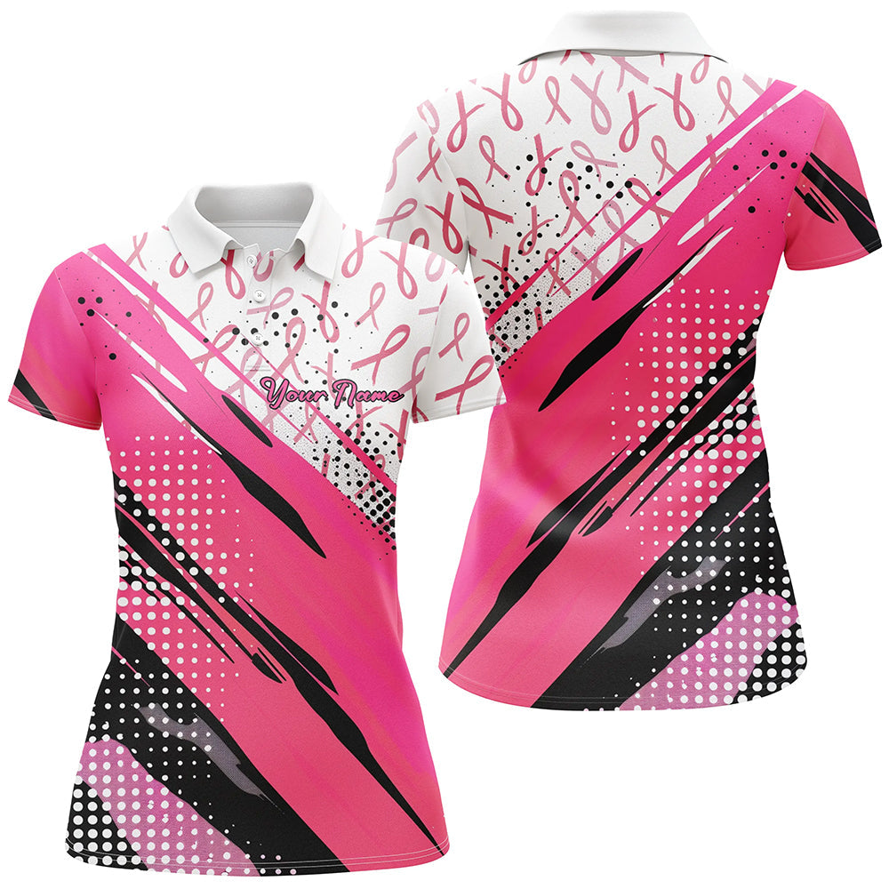 
Pink Ribbon Breast Cancer Awareness Polo Shirts for Women - Customized Name, Soft Cotton, Various Sizes
 I7126