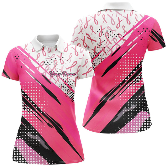 
Pink Ribbon Breast Cancer Awareness Polo Shirts for Women - Customized Name, Soft Cotton, Various Sizes
 I7126