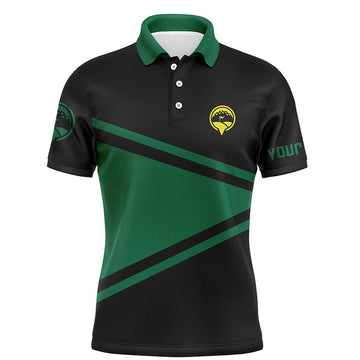 Black and Green Men's Golf Polo Shirts - Custom Golf Outfit for Men, Ideal Golf Gifts for Him N5668