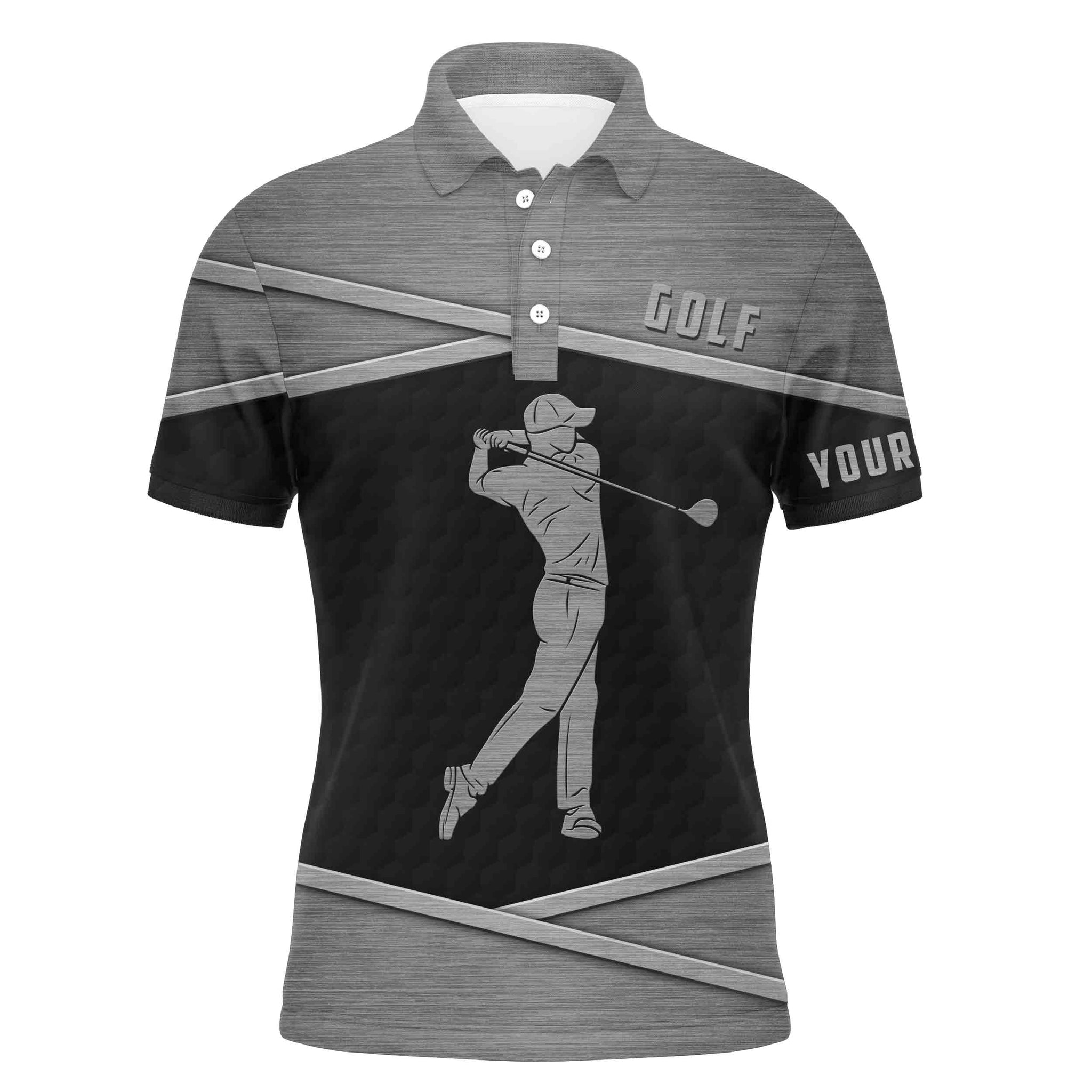 Men's Black Golf Polo Shirt - Premium Golf Apparel for Men - Personalized Golf Gifts for Golfers N3389