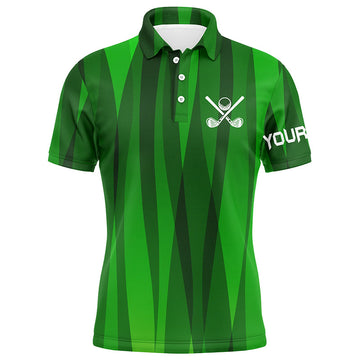 Personalized Green Striped Men's Golf Polo Shirt - Unique Golf Gift for Him N7136