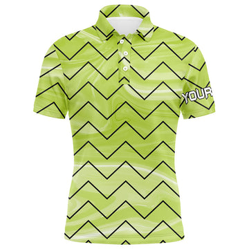 Men's Custom Green Stripe Pattern Golf Polo Shirt - Ideal Gift for Golfers N7137