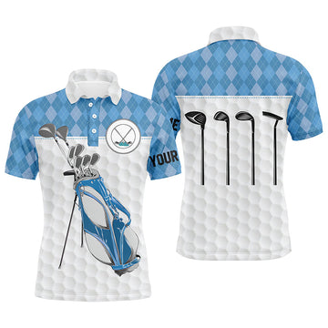 Men's Blue Argyle Golf Polo Shirt N4652