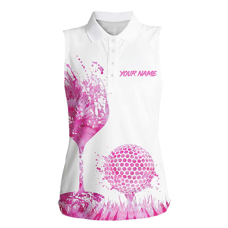 
Pink Tie Dye Women's Sleeveless Polo Shirt | Custom Golf Attire & Personalized Gifts
 N8216