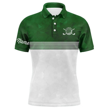 Men's Custom Green & White Golf Polo Shirt N5699