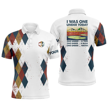 Personalized Men's Golf Polo Shirt - "I Was One Under Today, One Under a Tree, Bush, and Water" N4524