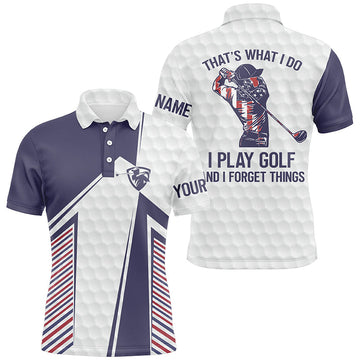 Men's Custom Golf Polo Shirt - Red, White, and Blue - Perfect for Golf Enthusiasts N7462