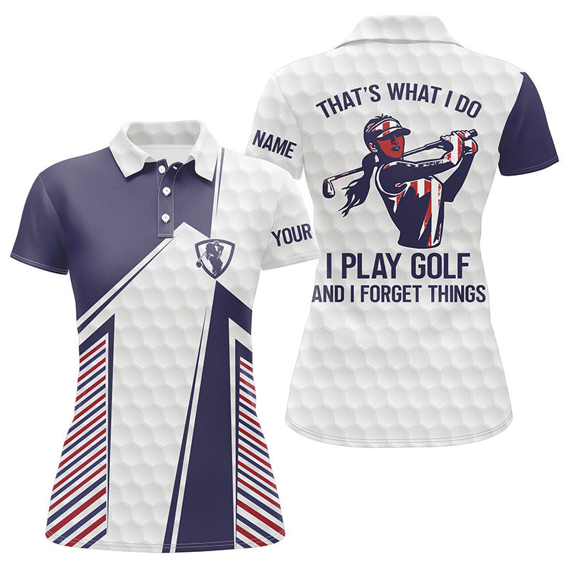 Women's Custom Golf Polo Shirt - Red, White, and Blue - Perfect for Golf Enthusiasts N7462