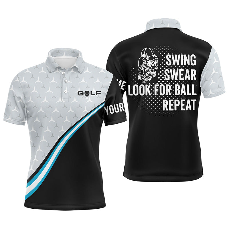 Personalized Men's Golf Polo Shirt - Fun Black Design for Golf Enthusiasts N5452