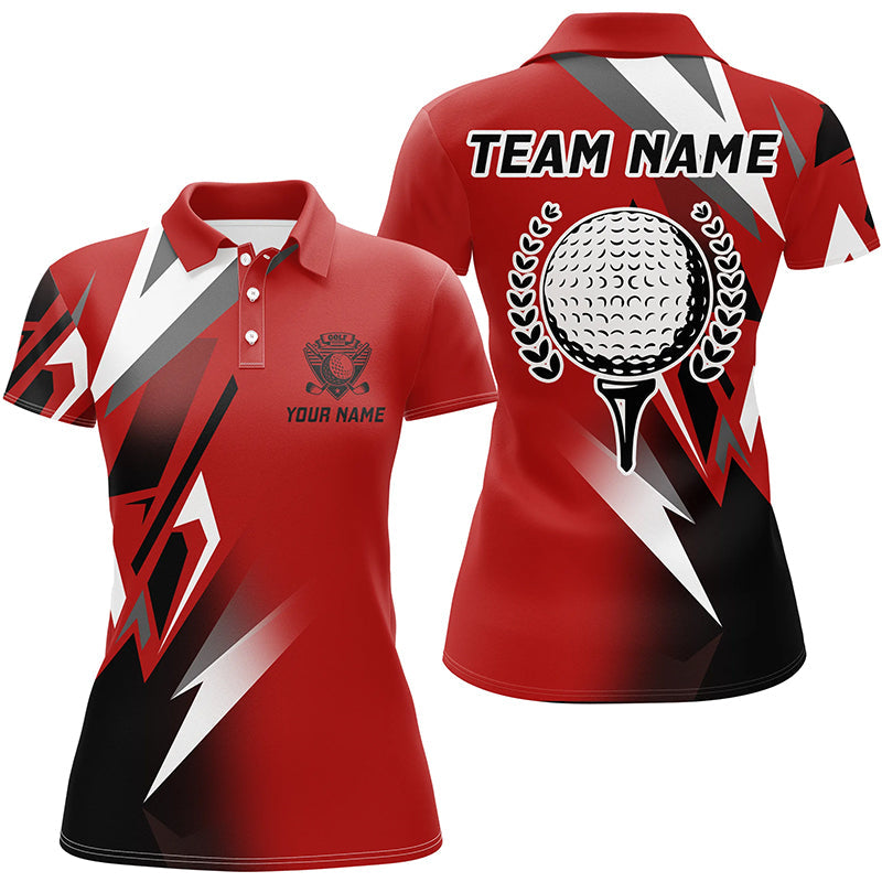 Black and Red Women's Golf Polo Shirt - Custom Ladies' Golf Shirt, Stylish Golf Gift N7482