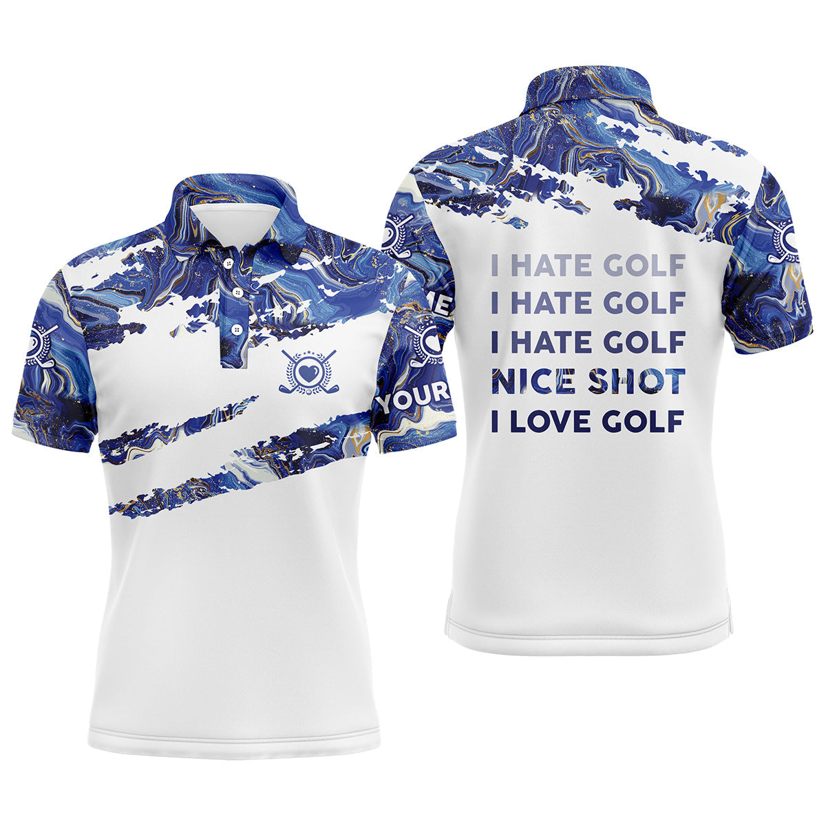 Funny Golf Polo Shirts - Personalized with Custom Name - Ideal Golf Gifts for Men N3763