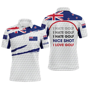 Men's Golf Polo Shirt - New Zealand Flag Custom Name - Golf Lover Theme N4365