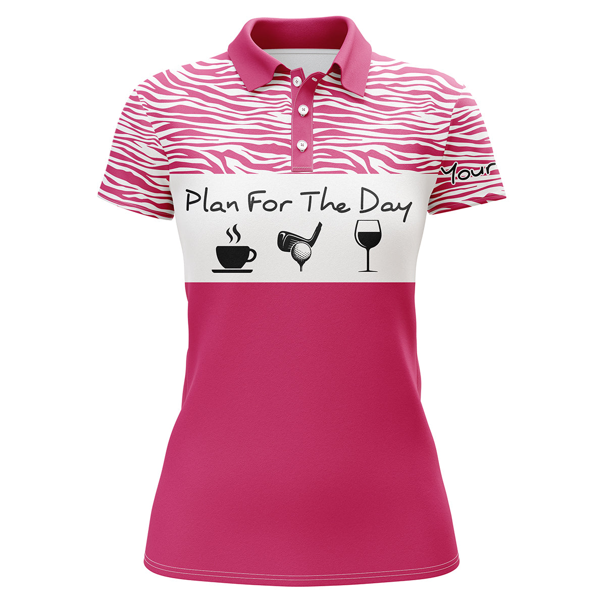 Personalized Women's Golf Polo Shirt - "Plan for the Day" Custom Name Golf Shirt, Women's Golf Gift Idea N3479