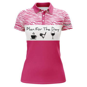 Personalized Women's Golf Polo Shirt - "Plan for the Day" Custom Name Golf Shirt, Women's Golf Gift Idea N3479