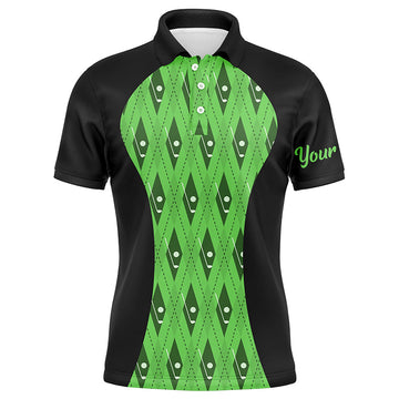 Men's Custom Black and Green Argyle Pattern Golf Polo Shirt - Team Golf Tops for Men N7312