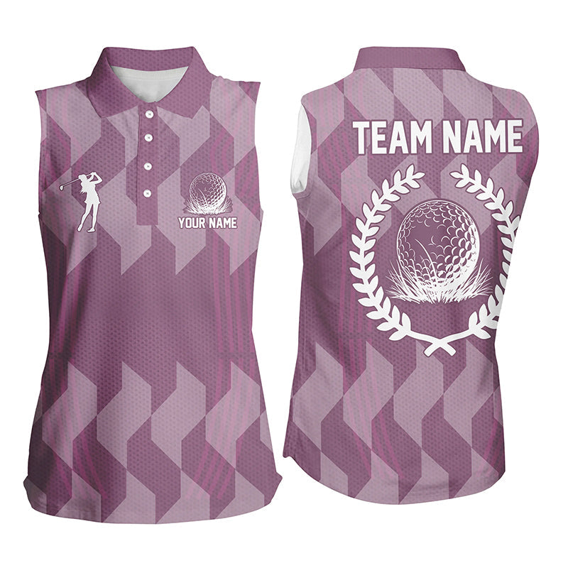 
Women's Custom Purple Camo Sleeveless Polo Golf Shirt - Stylish Golf Tops for Ladies, Great Team Gifts
 N8334