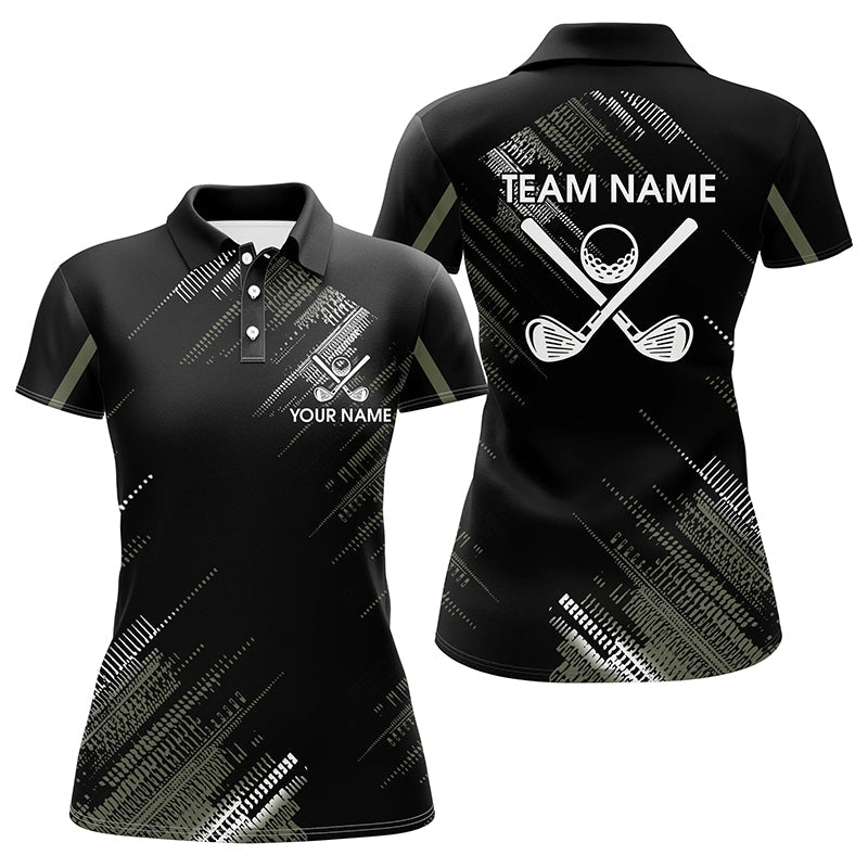 Custom Women's Black Golf Polo Shirts for Team with Personalized Golf Clubs - Ideal Golf Gifts for Her N7343