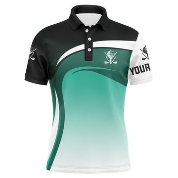 Men's Customizable Golf Polo Shirts in Black, White, and Green - Perfect for Golf Tournaments and Events N5049