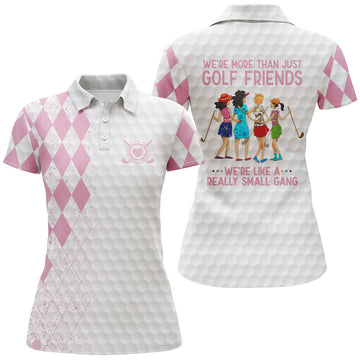 Women's Funny Golf Polo Shirt - Small Gang Theme, Multi-Color N3669