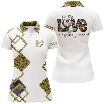 Women's custom name leopard golf polo shirt N4266