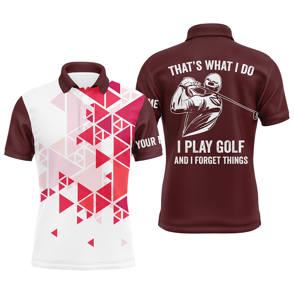 Men's Red Triangle Pattern Custom Golf Polo Shirt - Golf Enthusiast's Essential N7428