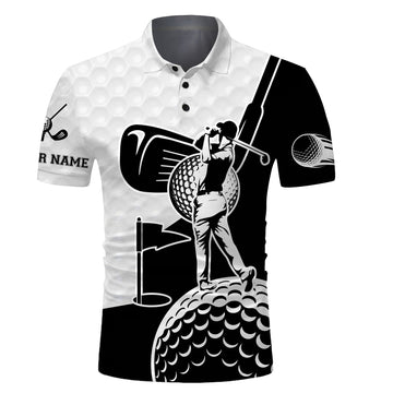 Personalized Golf Club All-Over Print Polo Shirt - Long Sleeve Golf Apparel for Men N3304