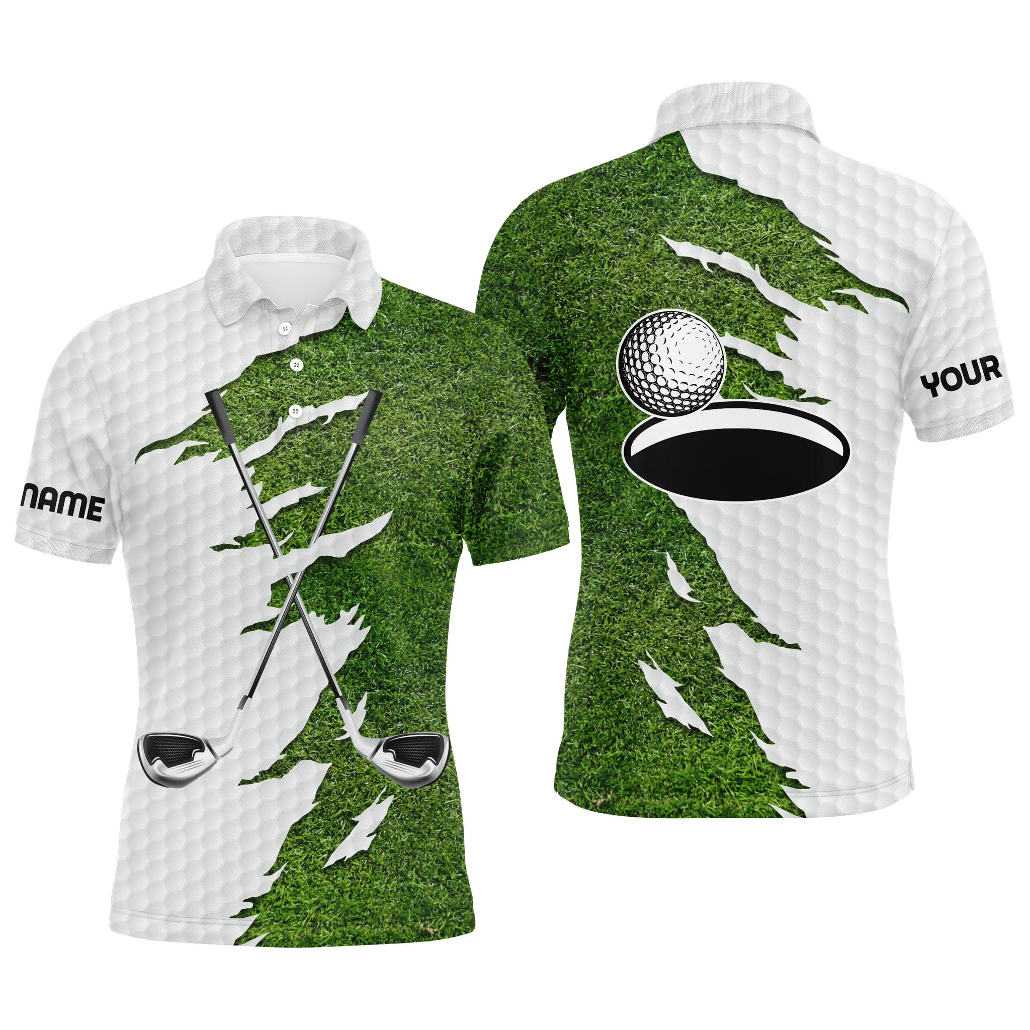 Men's Personalized Green Golf Club Custom Name Golf Polo Shirt - Best Men's Golf Shirt N4672