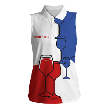 
Red, White & Blue Women's Sleeveless Polo Shirt - Custom Golf Apparel, Perfect Gift for Golfers
 N8337