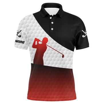 
Men's Custom Golf Polo Shirt - Black and Red Gradient - Premium Material Golf Attire
 N8181