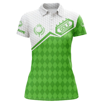 Women's Custom Green Argyle Pattern Golf Polo Shirt - Team Golf Attire for Ladies N7438