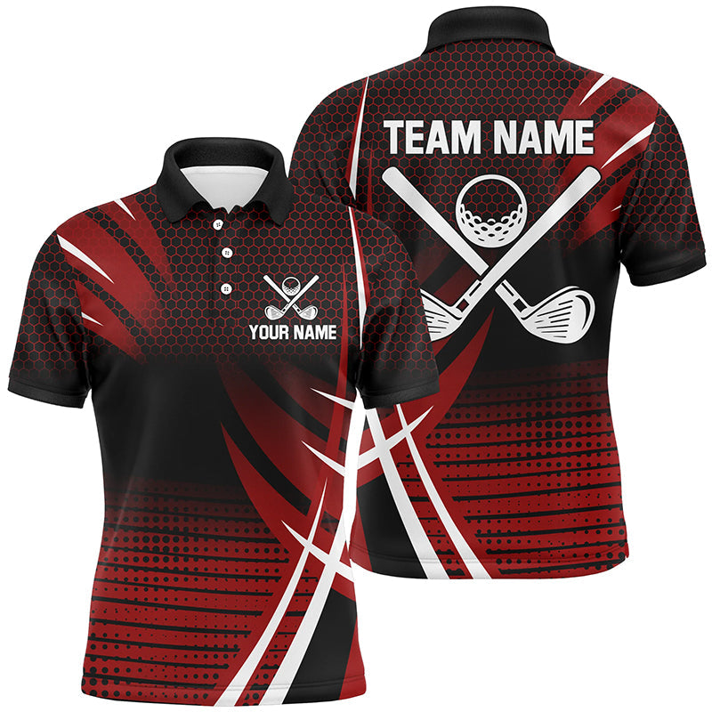 Men's Custom Golf Polo Shirt - Stylish Golfing Gift for Teams | Red N7157