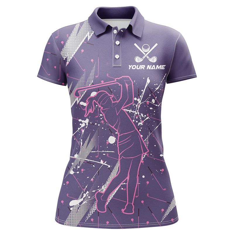 
Women's Purple Camo Golf Polo Shirt - Custom Cool Golf Shirts, Perfect Gift for Ladies
 N8223