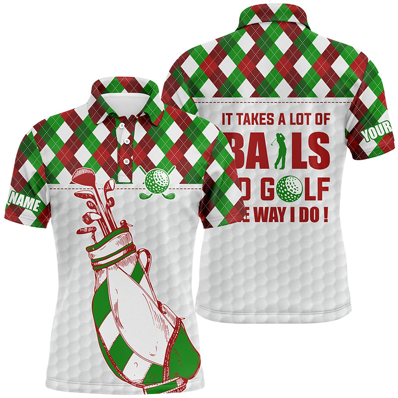 Men's Golf Polo Shirt - Custom Christmas Argyle Pattern - Perfect for Golf Enthusiasts N6583