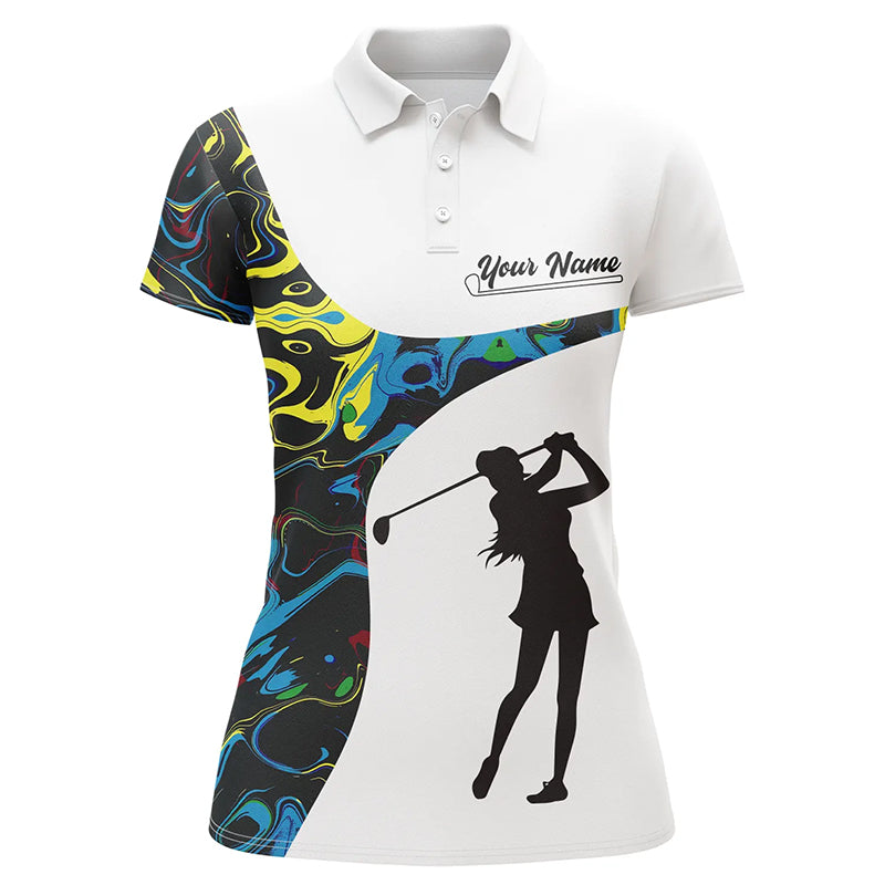 Women's Custom Camo White Golf Polo Shirts - Top Choice for Stylish Golf Wear N7290