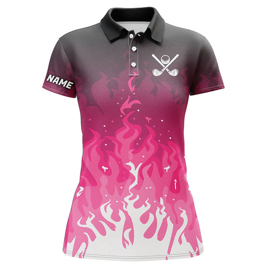 
Custom Pink Flame Women's Golf Polo Shirt - Personalized Ladies Golf Outfit
 N8309