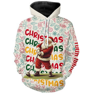 Funny Christmas Santa Golf Hoodie - Personalized Custom Golf Outfit, Unique Holiday Gift for Golfers N8998