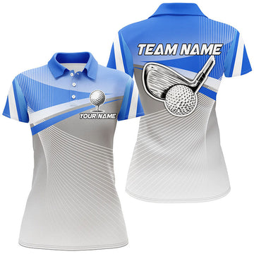 Women's Custom Blue Golf Polo Shirts - Stylish Golf Apparel for Ladies, Perfect Golf Gifts N7521