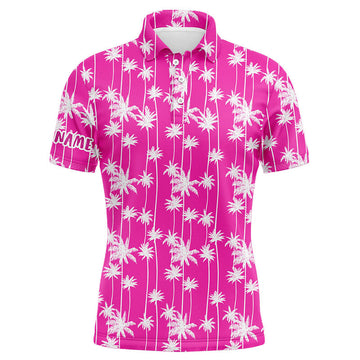 Men's Pink Palm Tree Golf Polo Shirt N6207