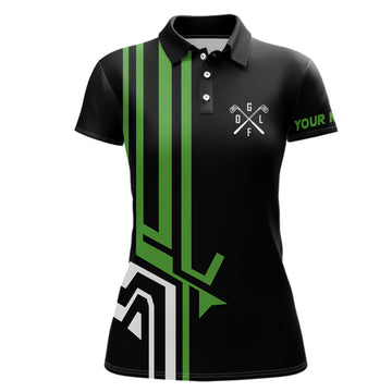 Custom Black Women's Golf Polo Shirts - Team Golf Shirts | Custom Polo Jerseys Women's Green Golf Shirts N7098