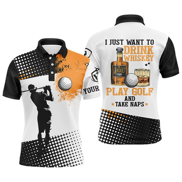 Men's Whiskey & Golf Custom Polo Shirt L0226