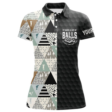 Geometric Pattern Women's Golf Polo Shirt - Stylish Custom Golf Gift for Her L1049