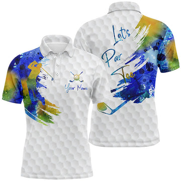 Colorful Watercolor Men's Golf Polo L0135