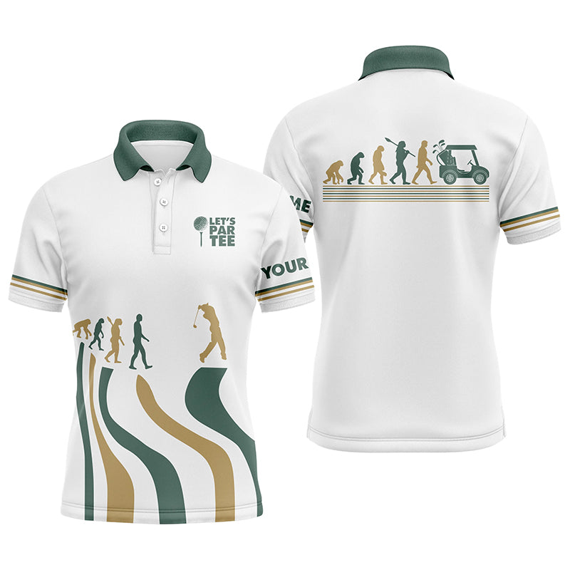 Men's Golf White Polo Shirt - Let's Par Tee Custom Golf Gift L0425