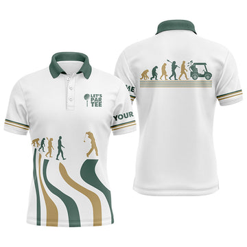 Men's Golf White Polo Shirt - Let's Par Tee Custom Golf Gift L0425