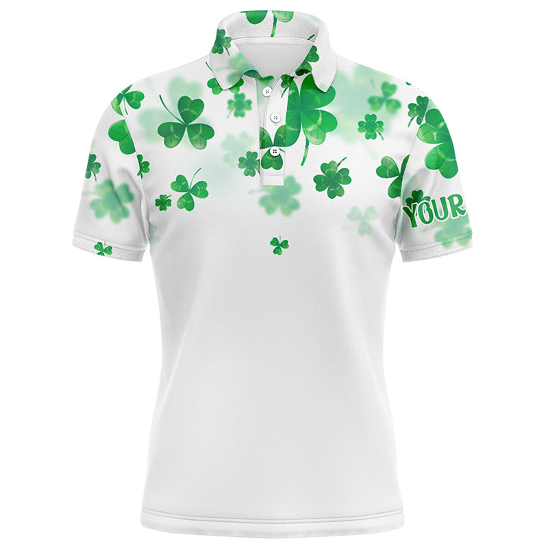 Stylish Green Clover St. Patrick's Golf Polo Shirt for Men - Customized Golf Top for a Cool Look L0989