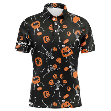 Spooky Skeleton Halloween Golf Shirts for Men - Perfect Pumpkin Golf Gifts for Halloween Enthusiasts L0297