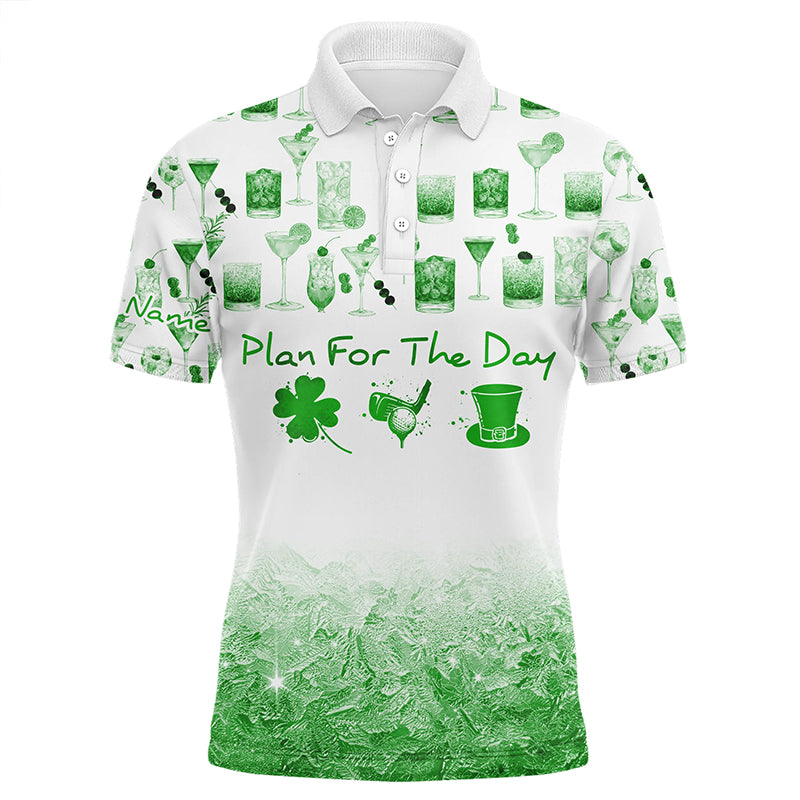 St. Patrick's Day Watercolor Green Men's Golf Polo Shirt - Funny Golf Shirt for Men L1399