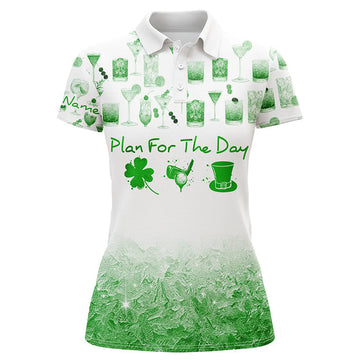 St. Patrick's Day Watercolor Green Golf Polo Shirt - Funny Women's Golf Shirt L1399